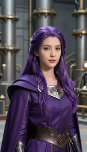 Violet Caped Paladin Hero At The Power Plant