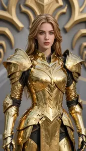 Blessed Gold Armored Harbinger Hero On The Highway
