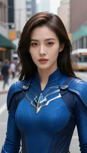 Blue Winged Vigilante Hero In The City Street