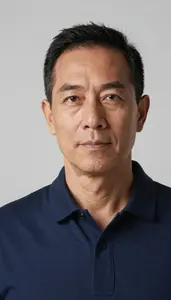 Calm Middle Aged Person High Detail Photo Plain 