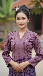 Cambodian Woman In Sampot Dress