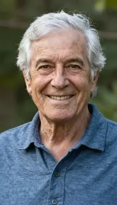 Cheerful Elderly Person High Detail Photo Facing Camera