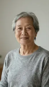 Composed Elderly Person Natural Light Photo Plain 