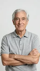 Confident Elderly Person Clean  Photo Facing Camera