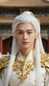 Divine Gold And White Fighter Hero At The Palace