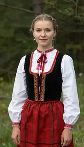 Estonian Woman In National Dress