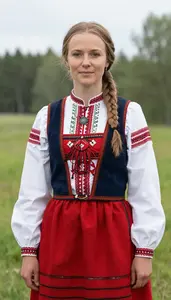 Finnish Woman In Regional Folk Costume