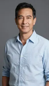 Focused Middle Aged Person Studio Photo Balanced Lighting