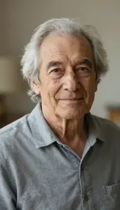 Gentle Elderly Person Soft Light Portrait Facing Camera