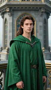 Green Cloaked Savior Hero At The Observation Tower