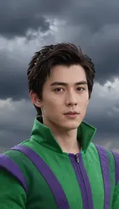 Green And Purple Striped Prince Hero In The Storm Cloud