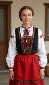 Lithuanian Woman In Regional Dress
