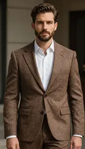 Man In Brown Tweed Suit