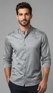 Man In Nickel Grey Achkan