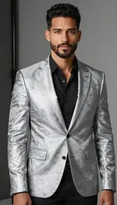 Man In Nickel Grey Blazer