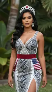 Modern Cultural Attire Styled With Elegance And Confidence From Island Cultures