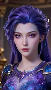 Nebula Purple And Blue Guardian Hero In The Museum