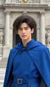 Ocean Blue Caped Bastion Hero At The Historic Monument