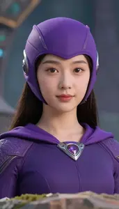 Purple Caped Specialist Hero On The Hilltop