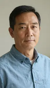 Quiet Middle Aged Person Soft Light Portrait Natural Expression