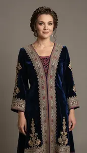 Russian Woman In Richly Decorated Sarafan Dress