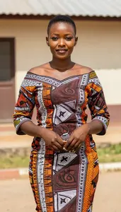 Rwandan Woman In Mushanana Dress