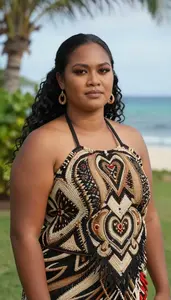 Samoan Woman In Puletasi Dress