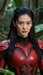 Savage Red And Black Master Hero In The Jungle