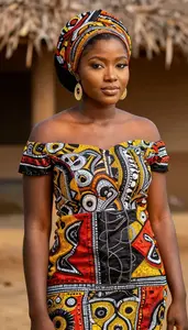 Sierra Leone Woman In Traditional Costume