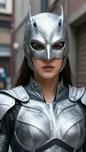 Silver Caped Vigilante Hero In The Alleyway