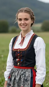 Slovenian Woman In Traditional Dress