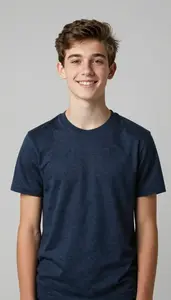 Smiling Teenager Minimalist Portrait Facing Camera
