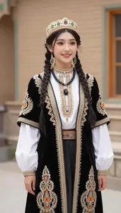 Traditional Regional Dress Showcasing Craftsmanship And Identity From Central Asia