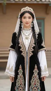 Traditional Regional Dress Showcasing Craftsmanship And Identity From Central Asia
