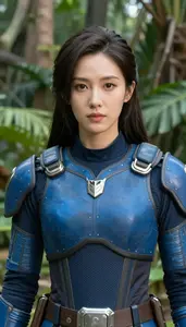 Universal Blue Armored Liberator Hero In The Jungle
