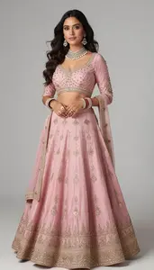 Woman In Ice Pink Lehenga