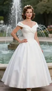 Beautiful Germanic Woman In White Ball Gown