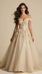 Beautiful Light Skinned Woman In Princess Gown