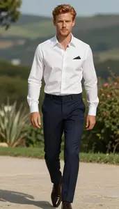 British Man Handsome Man White Dress Shirt