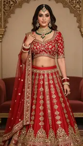 Crimson Lehenga Portrait