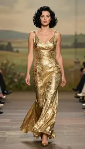 Elegant Gold Evening Gown