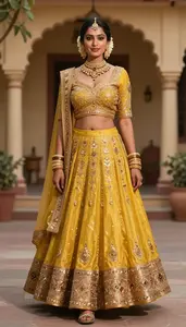 Elegant Indian Woman Festive Lehenga