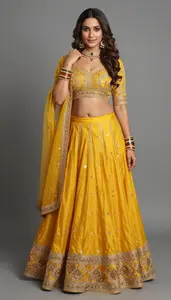 Festive Silk Lehenga Indian Woman