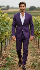 Glamorous Man In Purple Suit