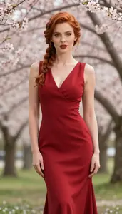 Glamour Photography Crimson Evening Dress