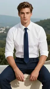 Handsome Fair Skinned Man In White Dress Shirt