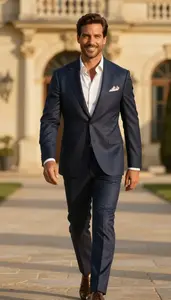 Handsome Southern European Man In Designer Suit