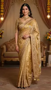 Hindi Woman Designer Saree