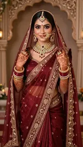 Indian Bride Ornate Elaborate Bridal Saree