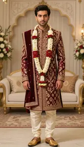 Indian Groom In Elaborate Sherwani